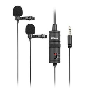 Boya Dual Clip Interview Microphone (BOYA M1DM)