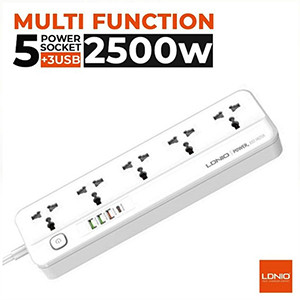 LDNIO SC5415 Power Strips 5 Way Outlet with USB Ports Universal Extension Power Socket