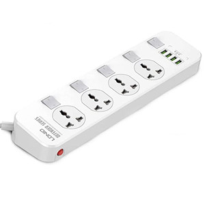 LDNIO SC4408 2500W Defender Series 4 Power Socket 4 USB Power Strip