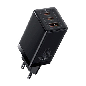 BASEUS GaN3 Pro Fast Charger 65W with Type-C + USB A (CCGAN65E3)