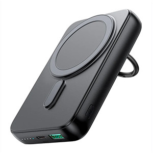 Joyroom JR-W050 20W 10000mah Magnetic Wireless Power Bank with Ring Holder- Black Color