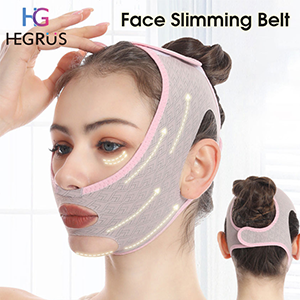 HEGRUS Face Lifting Slimming Belt Thin Face Bandage V Shape Face Lifting Slimming Cheek Mask Anti-Wrinkle Bandage Breathable Face-lift Belt Skin Care Beauty Tools
