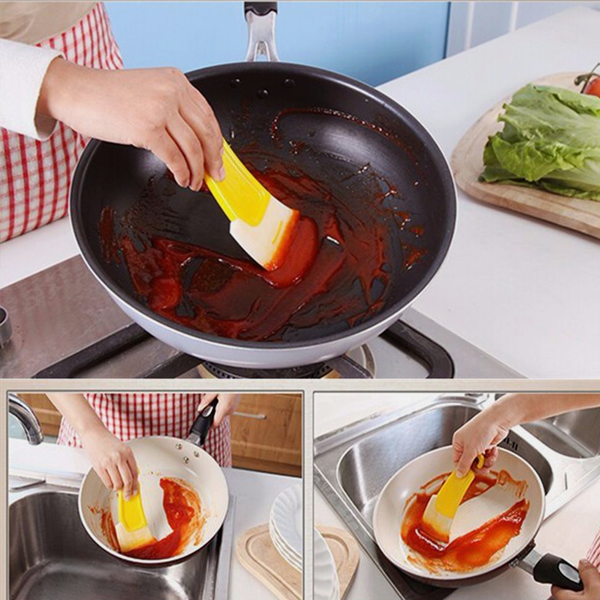 Cake Baking Cleaning Scraper Pan Washing Brush Spatula Pot