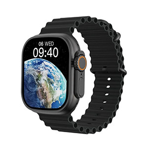 WiWU SW01 Ultra Max Wireless bluetooth Calling Smart Watch with Big Size screen + 2 Strap – Black Color