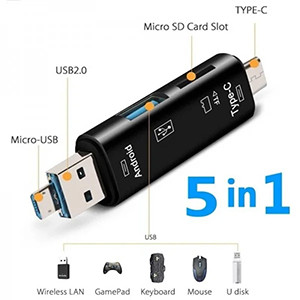 Multifunction OTG Card Reader- Type-CUSB Micro USBmicro SD Memory Card Reader