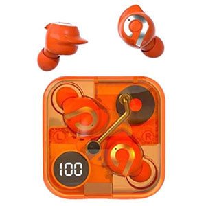 P61 Pro Transparent TWS Earbuds – Orange Color