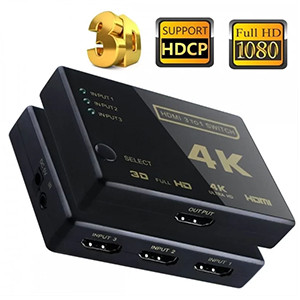 4K HDMI Switch With Remote Control (3 Input- 1 Output)