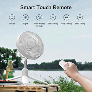 JISULIFE FA37 Rechargeable Fan with Remote Control 8000mAh Battery