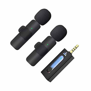 K35 Dual Wireless Microphone For 3.5mm Supported Devices (1:2 Microphone)